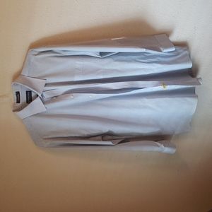 Stafford dress shirt 17 1/2 34/35 checkered white blue